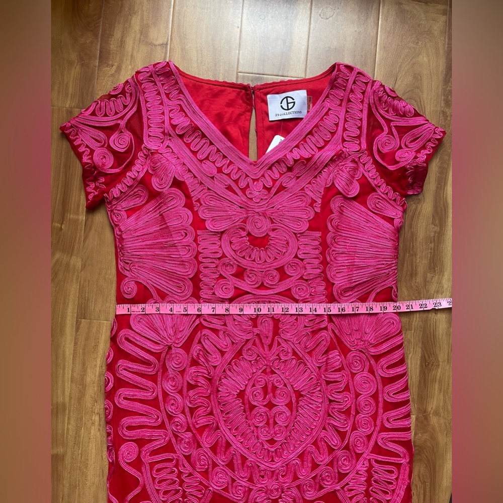 JS Collections Pink Ruffled Maxi Gown - Picture 10 of 15